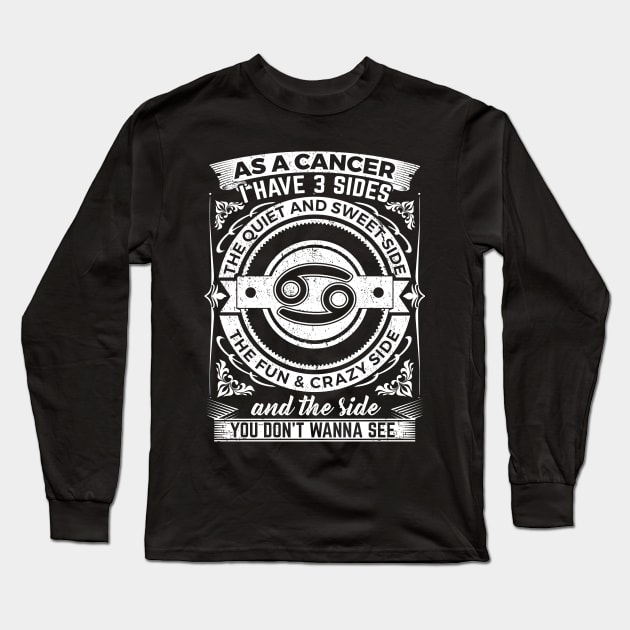 Cancer - 3 Sides Long Sleeve T-Shirt by obet619315